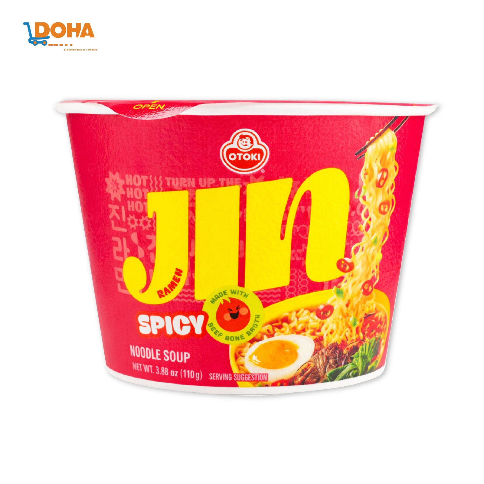 Tazón de sopa sabor de hueso de res Ottogi Jin Ramen